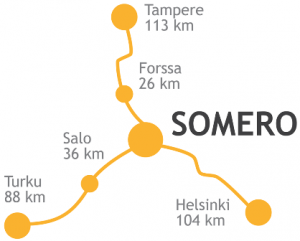 Somero kartalla. Kuva: Someron matkailu